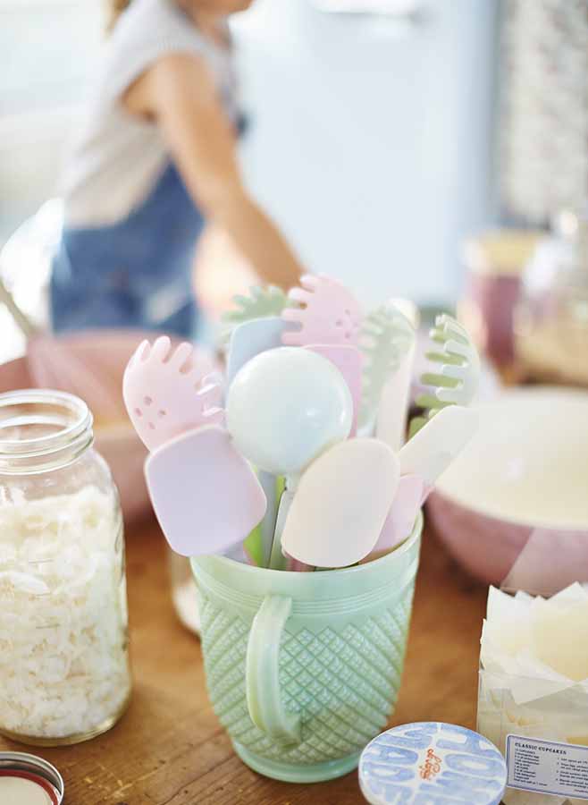 Blandade slickepottar i pastell