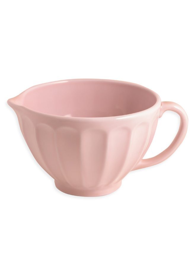 Bakskål med handtag glaserad i rosa