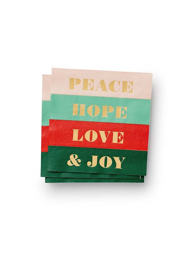 Kaffeservett Peace Hope Love Joy