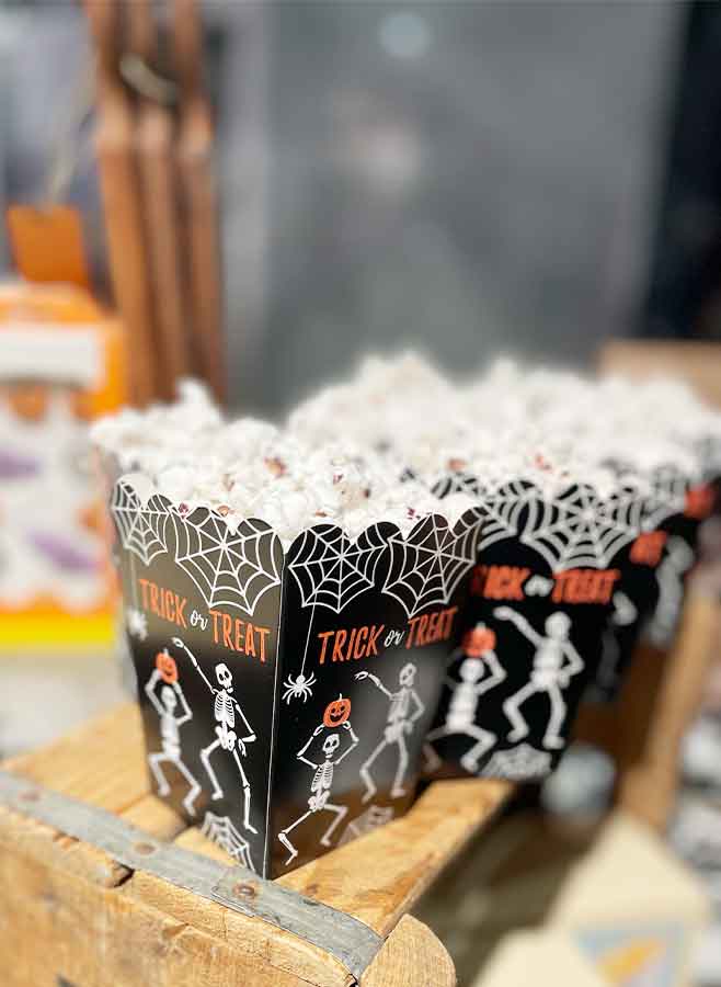 Popcornbox skelett Halloweendekoration