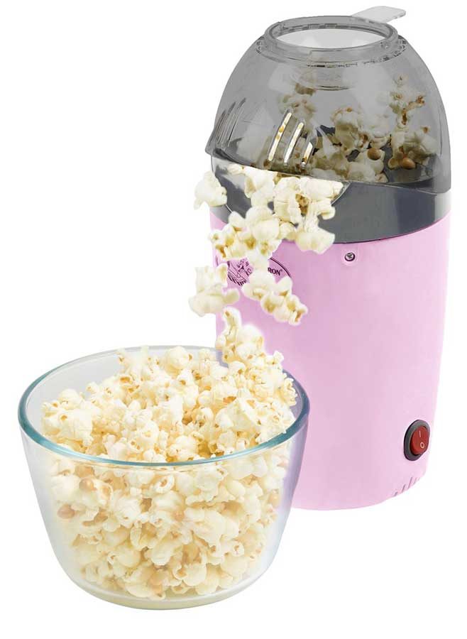 Popcornmaskin i rosa. Kraftfull och behändig popcornmaskin från Bestron. Popcorn är väl ändå det godaste snackset, eller hur?
