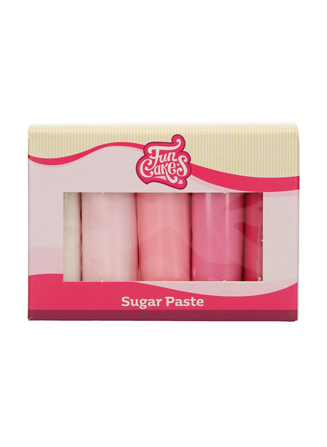 Sockerpasta i fem nyanser av rosa