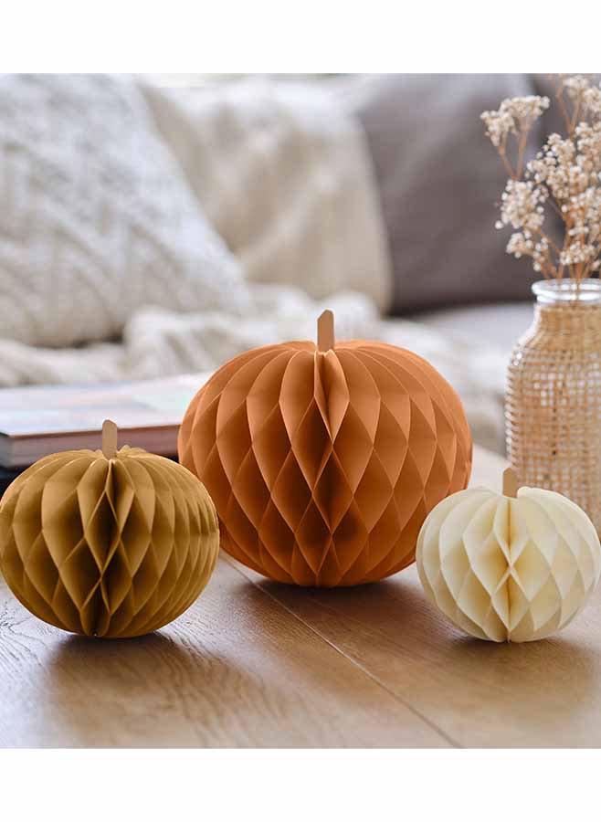 Honeycomb Pumpkins - Halloween