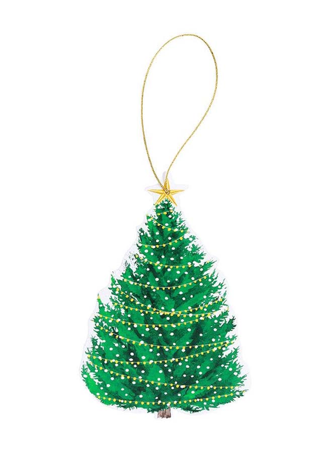 Julklappsetiketter 4 stycken – Christmas Tree with Lights Gift Hang Tags – Caspari