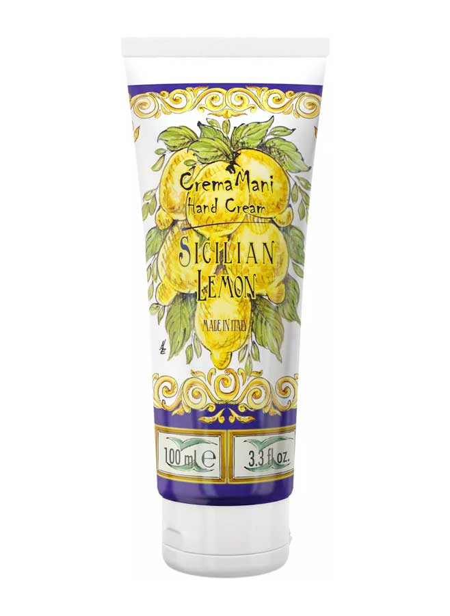 Återfuktande handkräm med siciliansk citron, citrus och vita blommor. Berikad med ekologisk aloe vera och mandelolja. Absorberas snabbt utan att kladda.