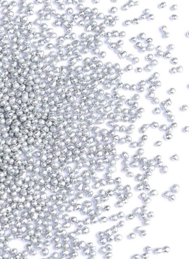 Silverfärgat strössel i form av små silverpärlor, Silver Simplicity 90 g från Happy Sprinkles